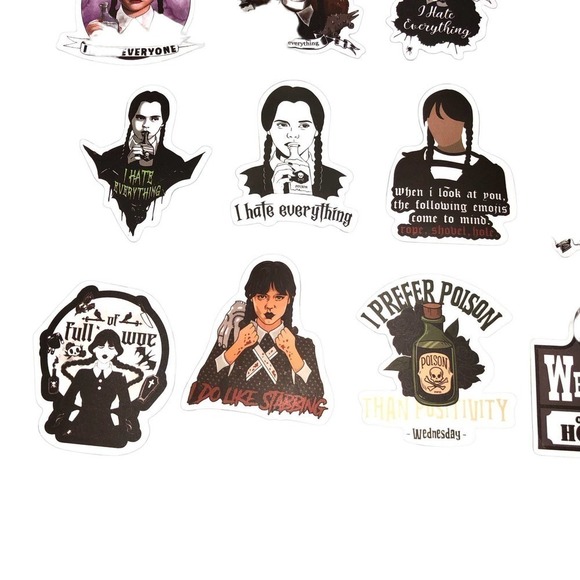 Wednesday Addams Assorted Stickers 23 Stickers - Picture 4 of 8